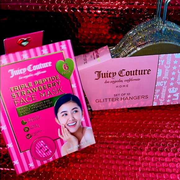 Juicy Couture Accessories - Juicy Couture Glitter Hangers (10) w/ 6pc Face Mask (16 pc Set)